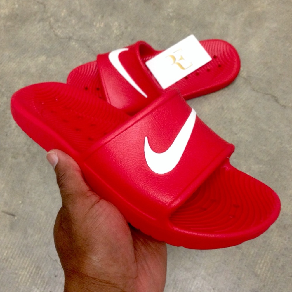 REDS NIKE KAWA SHOWER SANDALS SWOOSH WHITES WATER - Picture 8 of 8